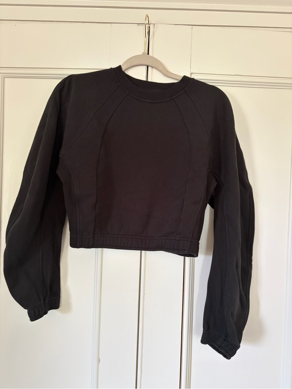 lululemon athletica Scuba Cropped Relaxed Crewneck Sweatshirt - Black